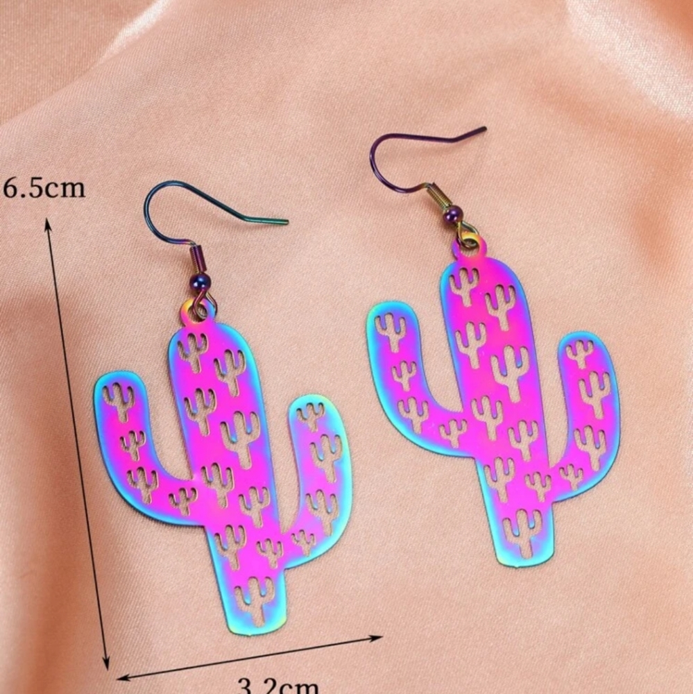 Cactus earrings - Picture 2 of 3